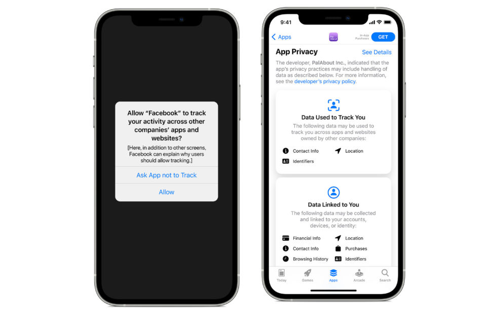 Apps must ask you for your permission before they can track your information when iOS 14.5 arrives.  Photo: Apple