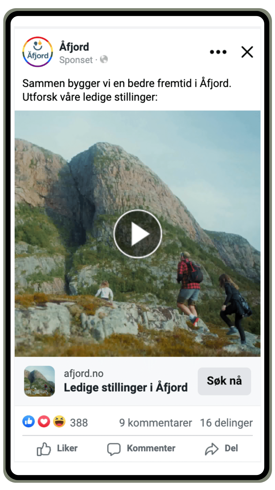 Facebook annonse mobil Åfjord